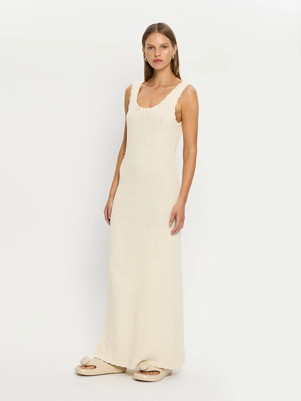 Martina Maxi Knit Dress - Cream - Image 2