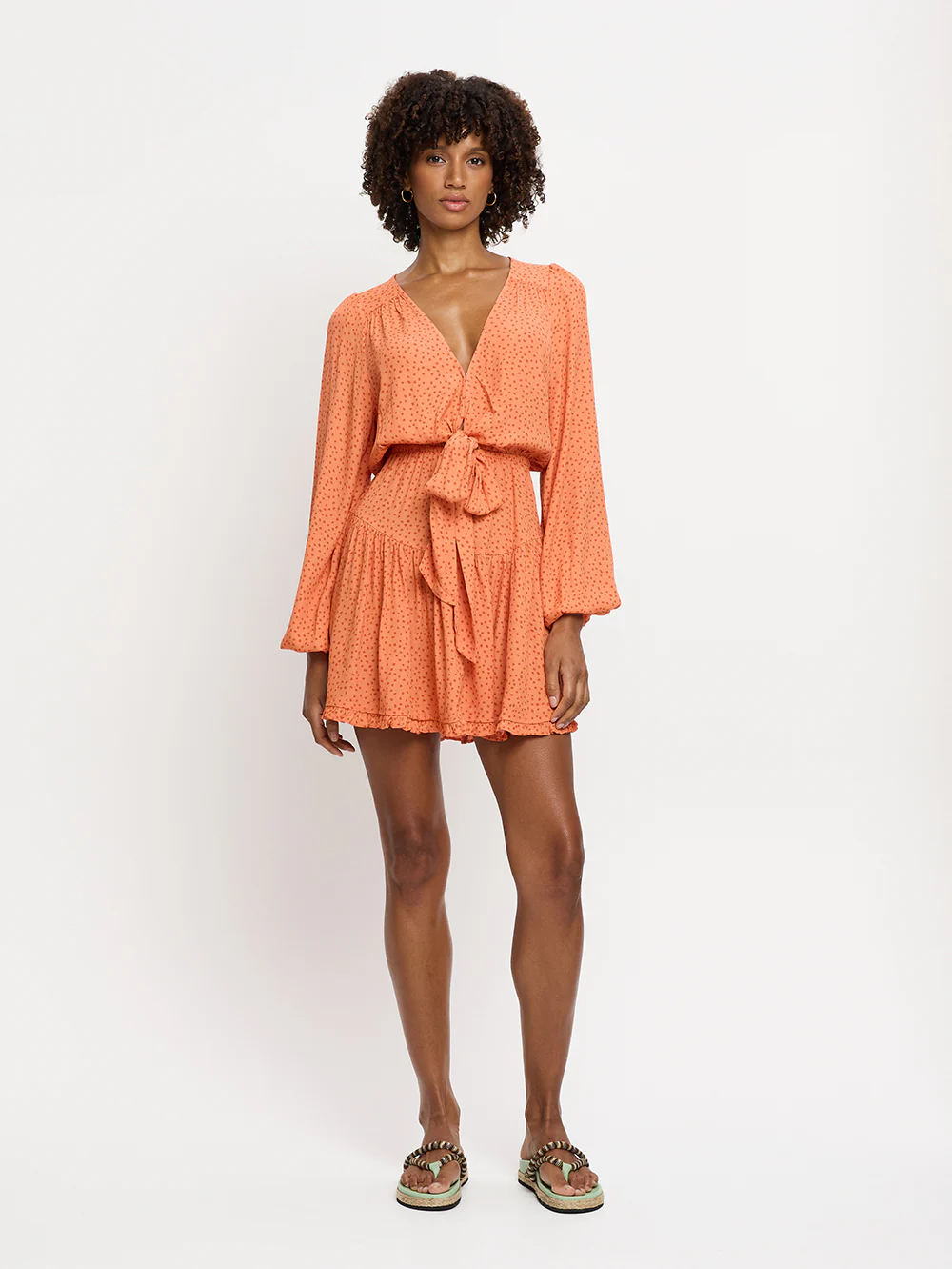 Milana Tie Front Mini Dress