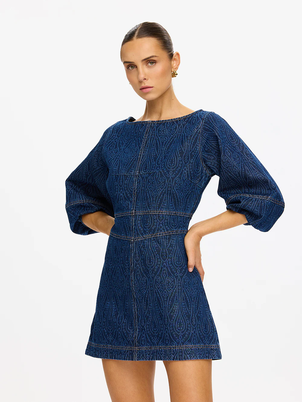 Nixie Denim Mini Dress - Image 6