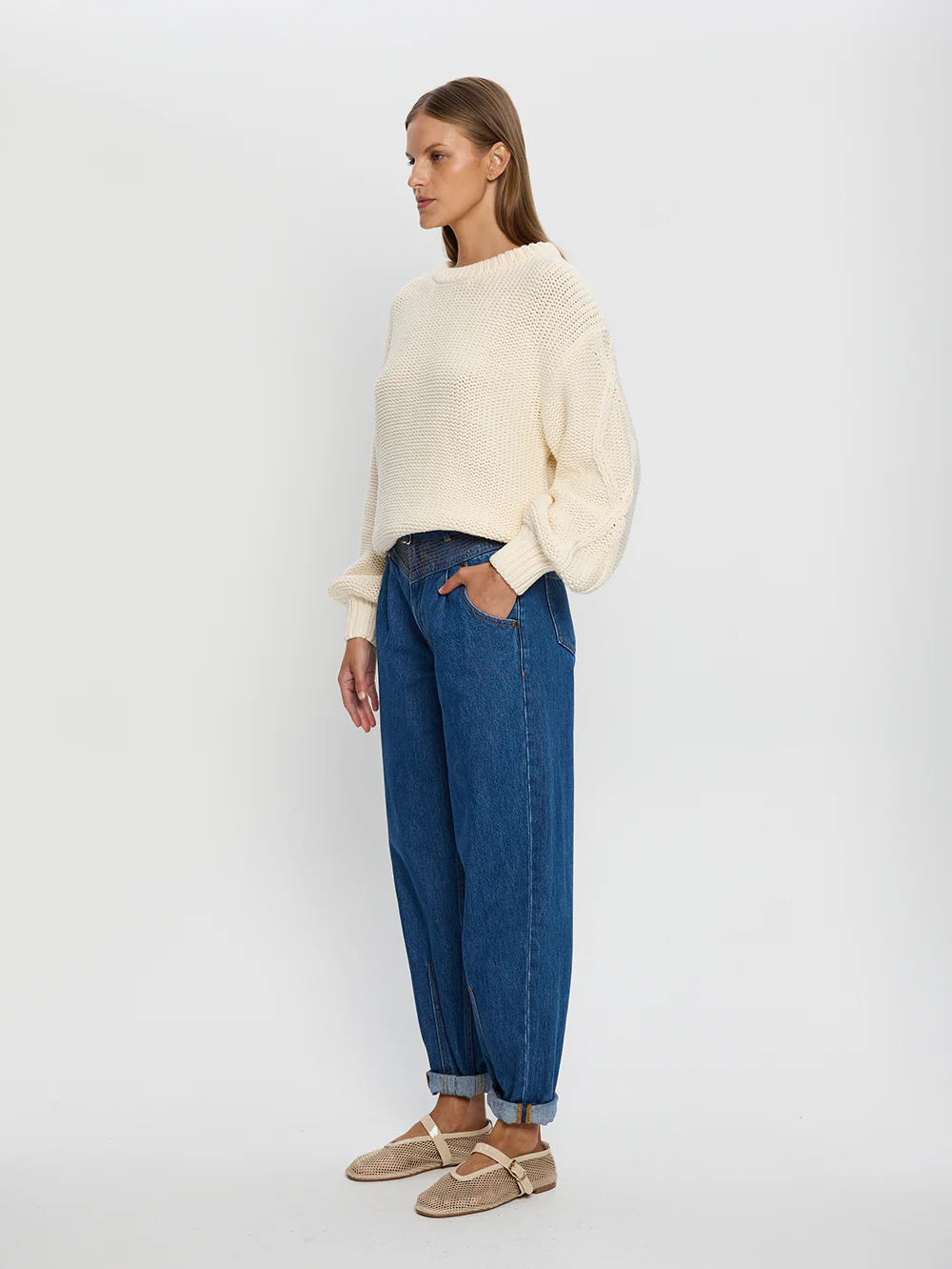 Olesia Knit Sweater - Cream - Image 3