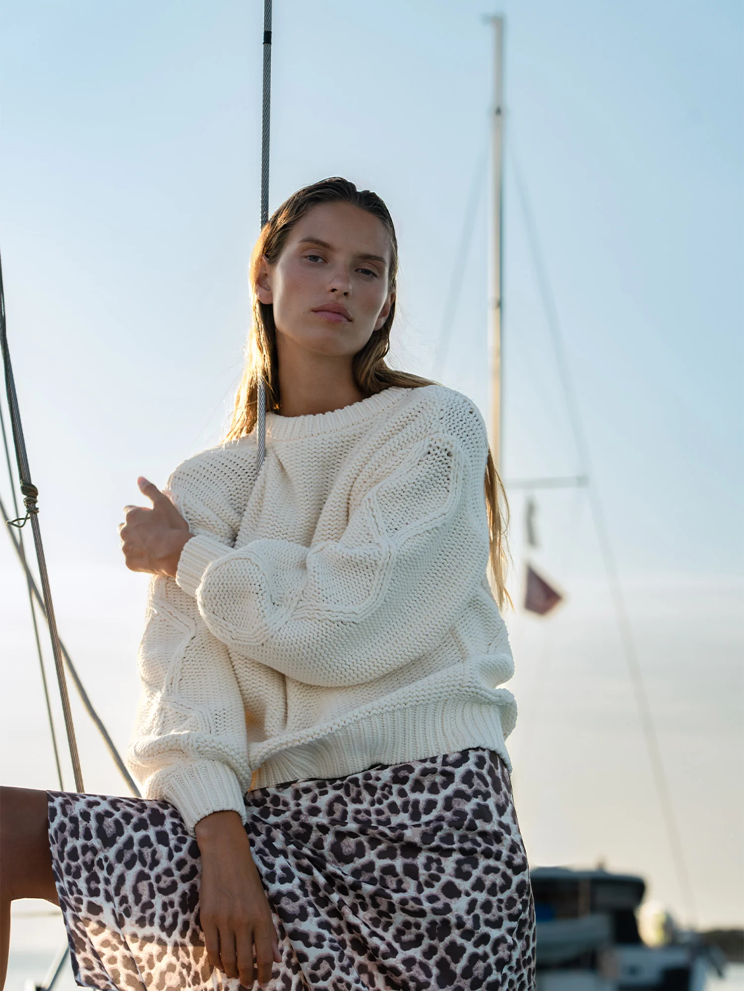 Olesia Knit Sweater - Cream - Image 7