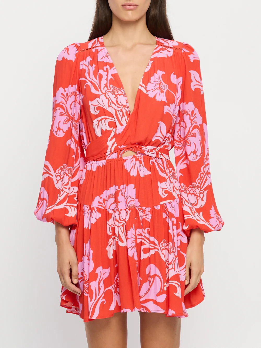 Olina Tie Front Mini Dress - Image 6
