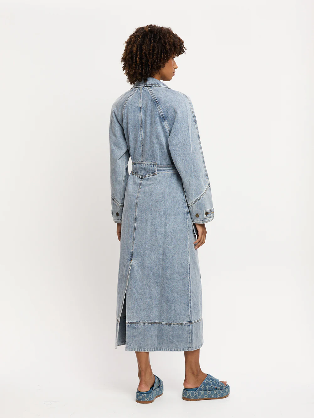 Olivia Denim Trench Coat - Image 4