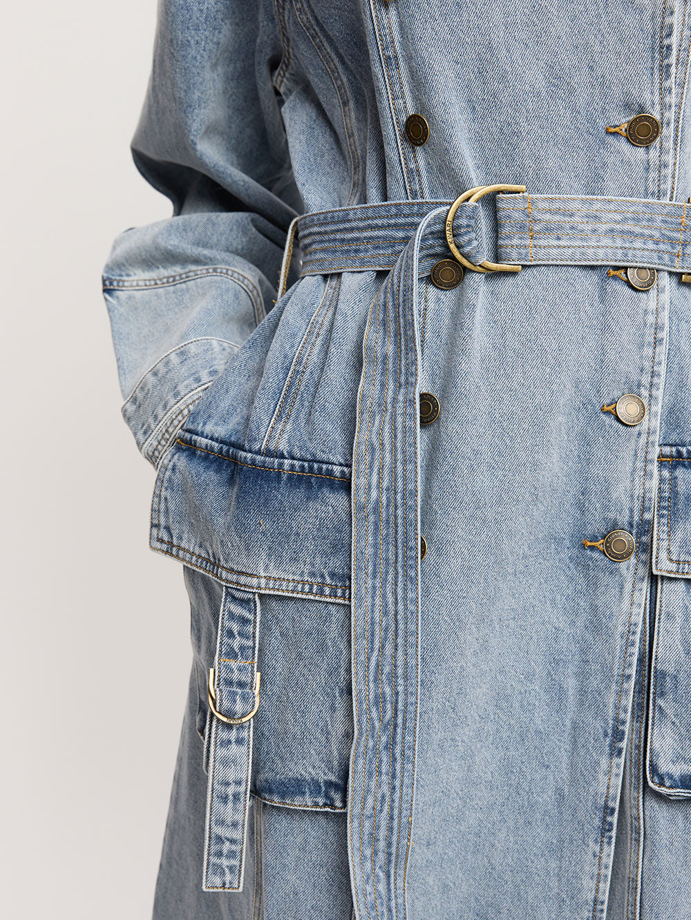 Olivia Denim Trench Coat - Image 5