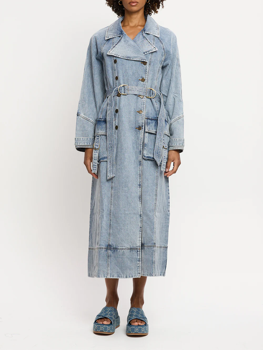 Olivia Denim Trench Coat - Image 6