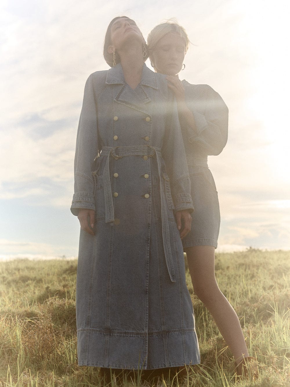 Olivia Denim Trench Coat - Image 8