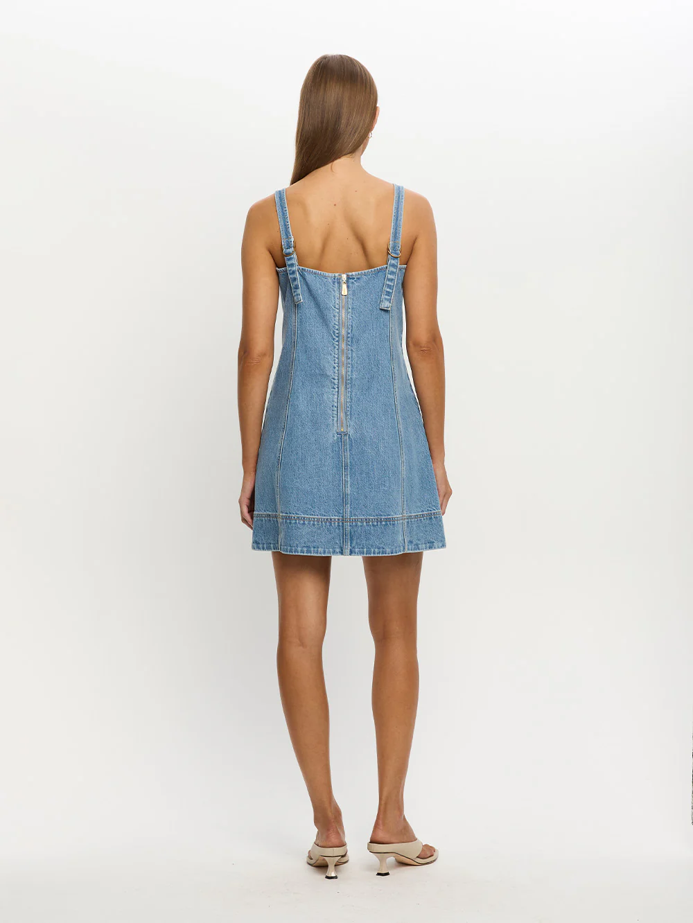 Oriana Denim Mini Dress - Image 4