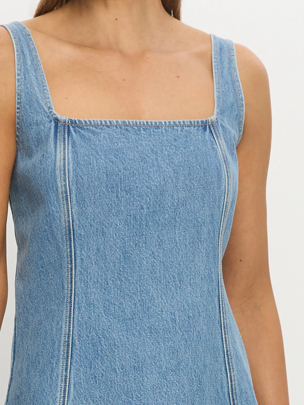 Oriana Denim Mini Dress - Image 5