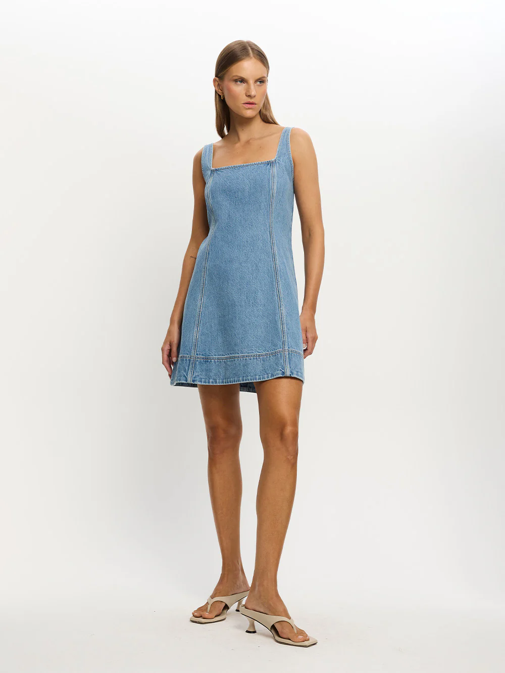 Oriana Denim Mini Dress - Image 6