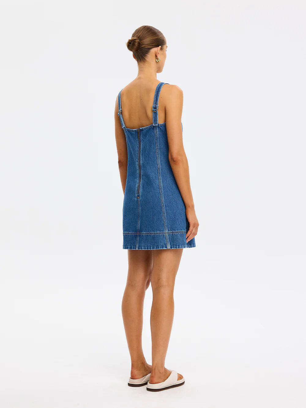 Oriana Denim Mini Dress - Image 4