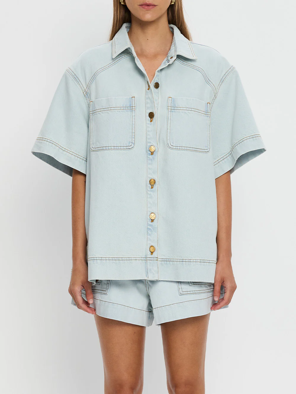 Paloma Denim Shirt - Pale Blue - Image 3