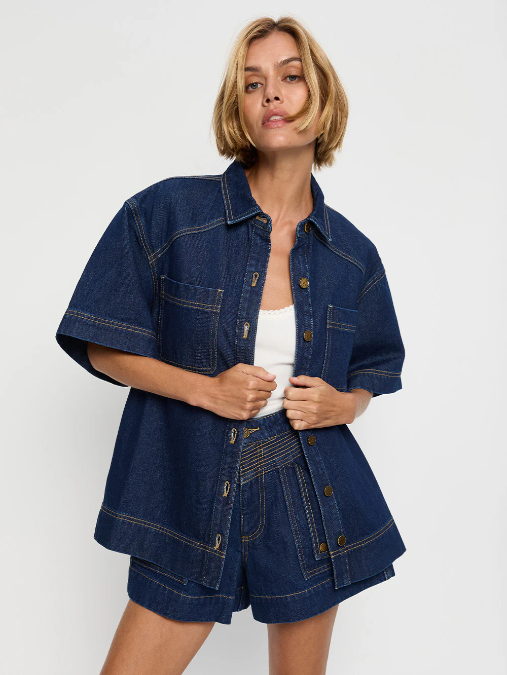 Paloma Denim Shirt - Dark Indigo - Image 4