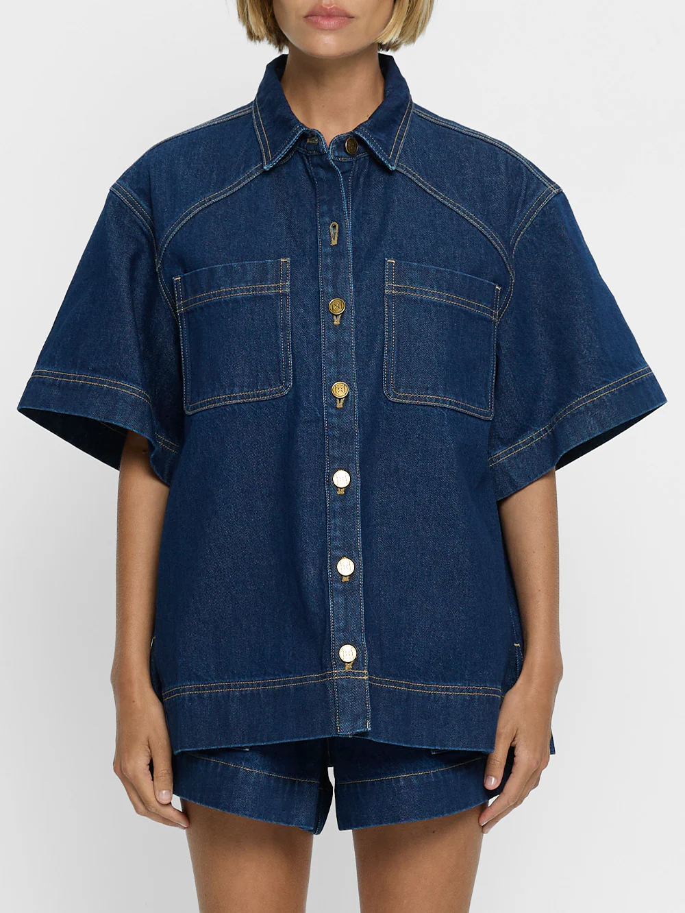 Paloma Denim Shirt - Dark Indigo - Image 5