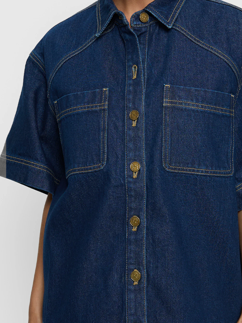 Paloma Denim Shirt - Dark Indigo - Image 6