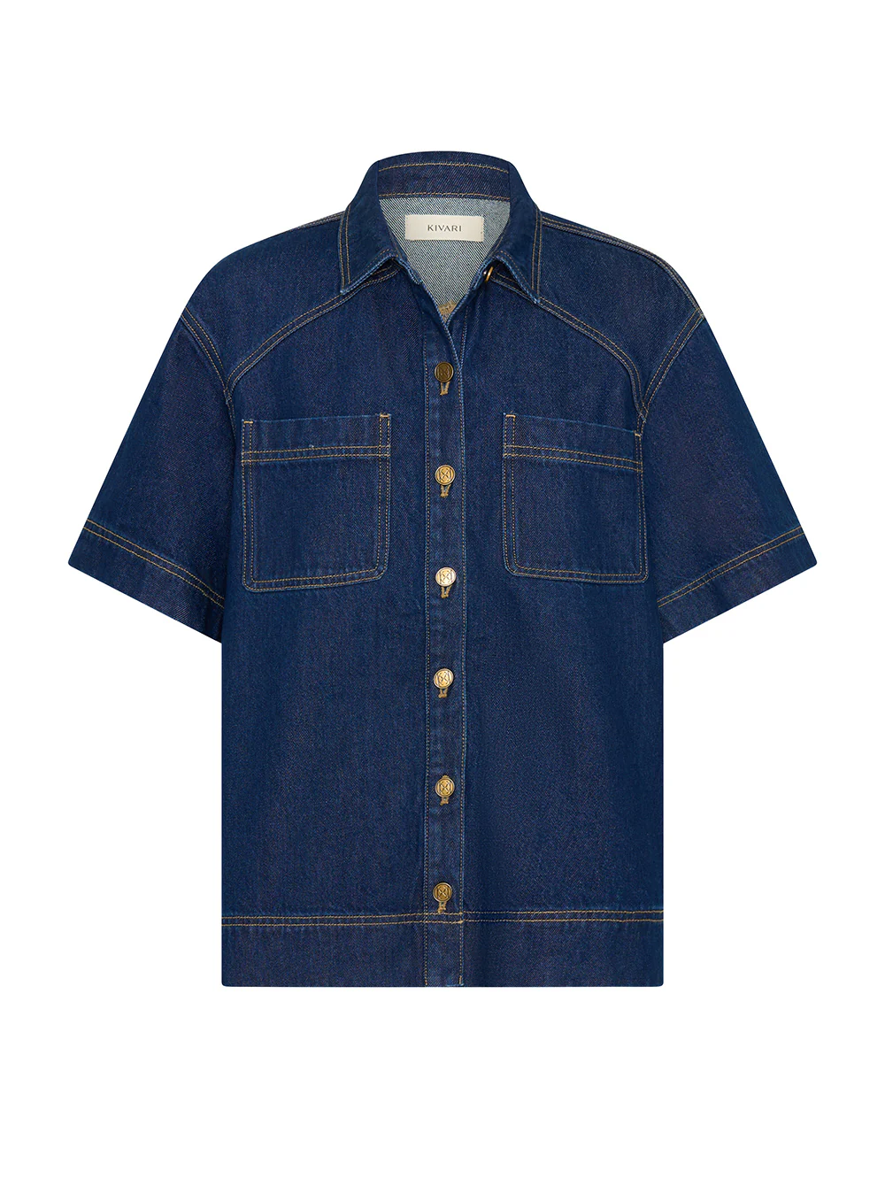 Paloma Denim Shirt - Dark Indigo - Image 8