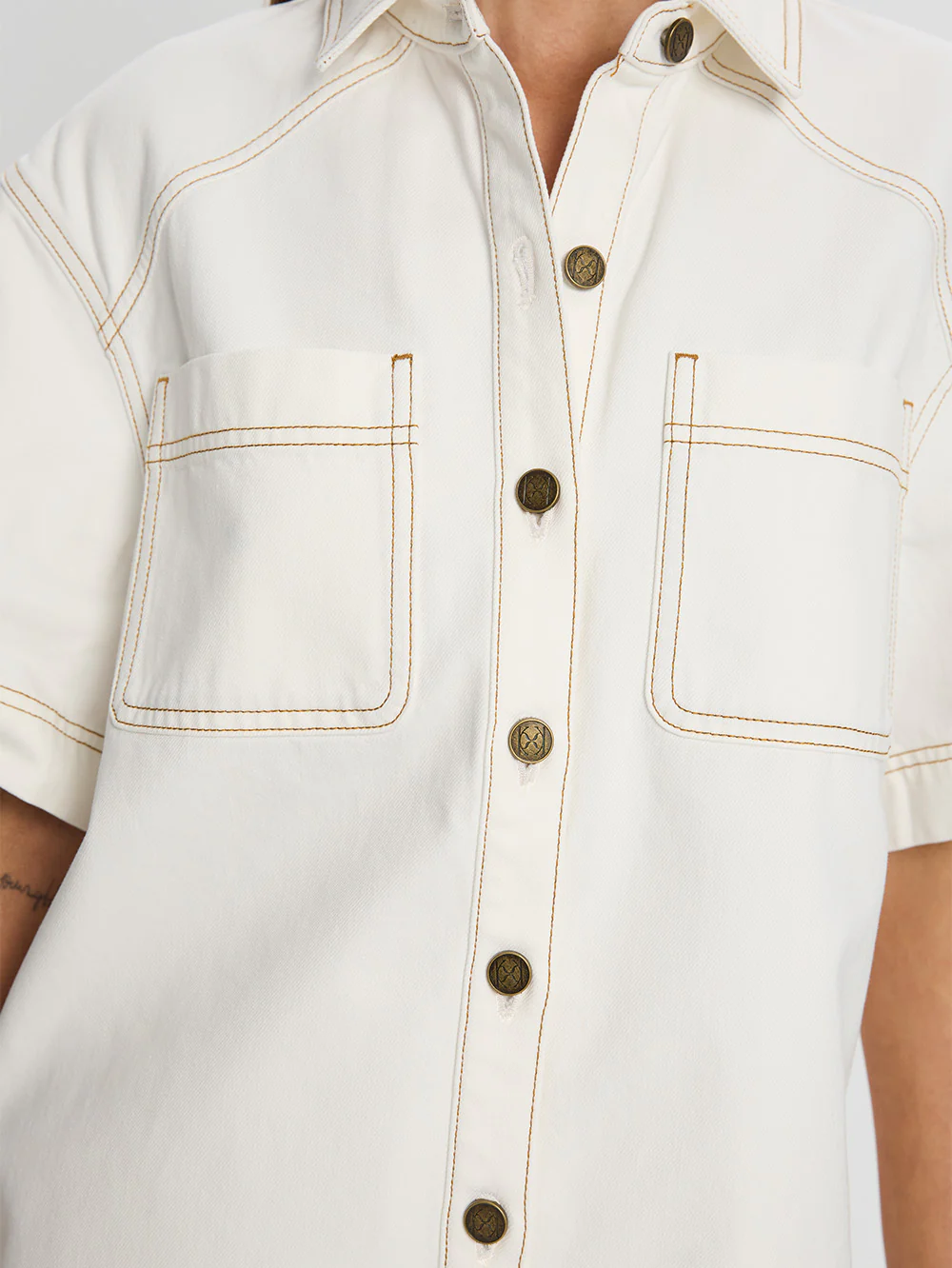 Paloma Denim Shirt - White - Image 4