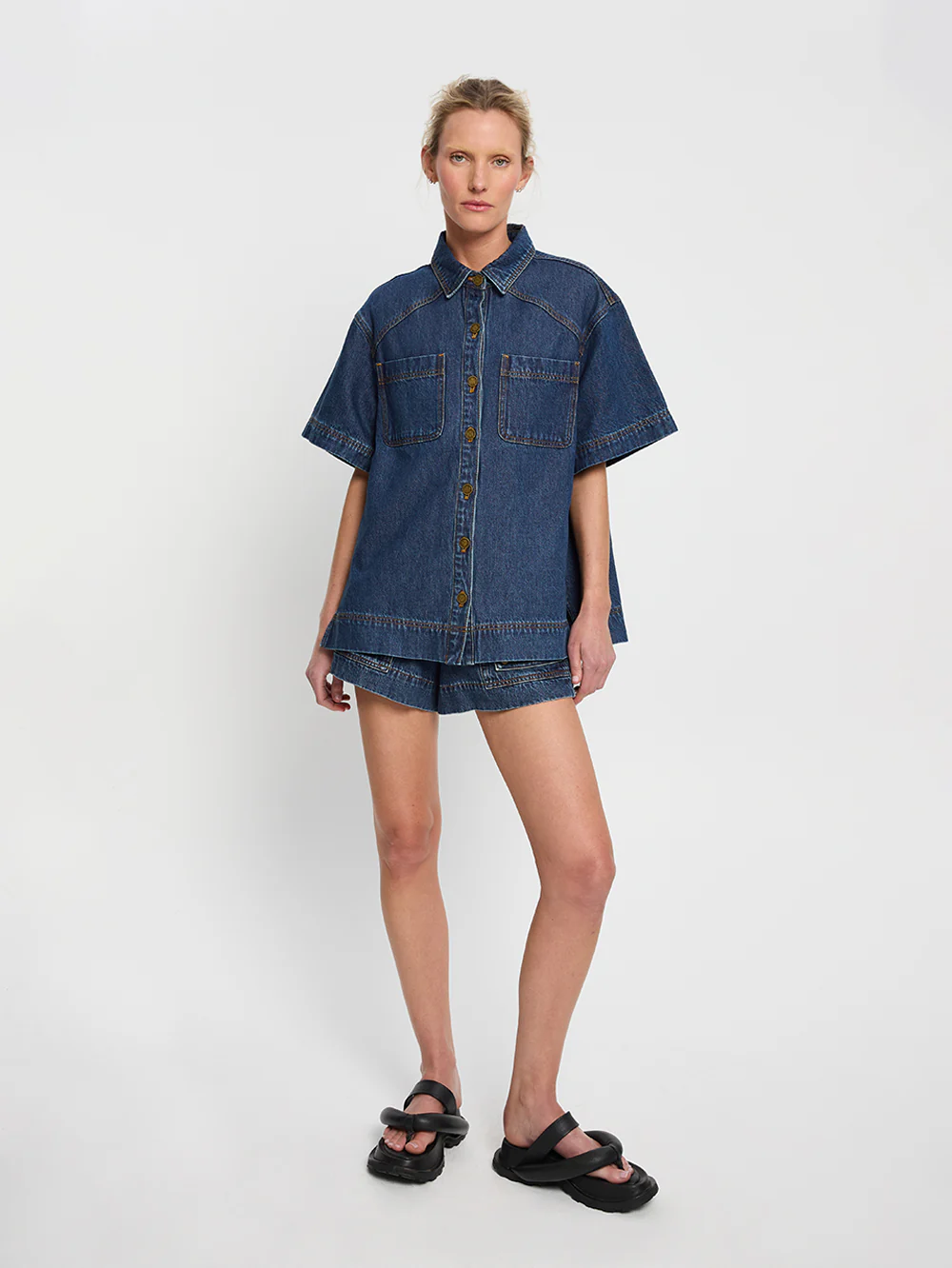 Paloma Denim Shirt - Indigo - Image 7