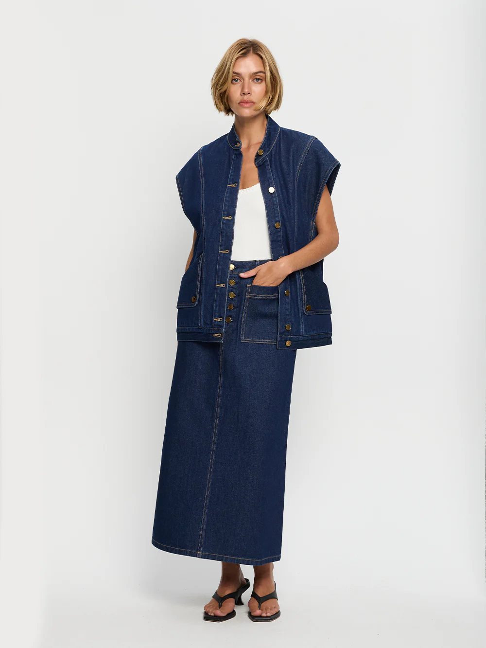 Remi Denim Midi Skirt - Image 4
