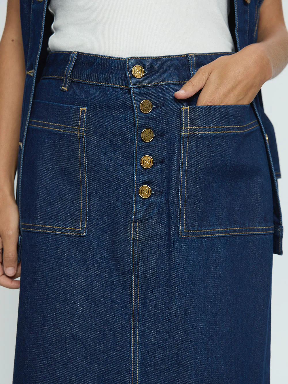 Remi Denim Midi Skirt - Image 5