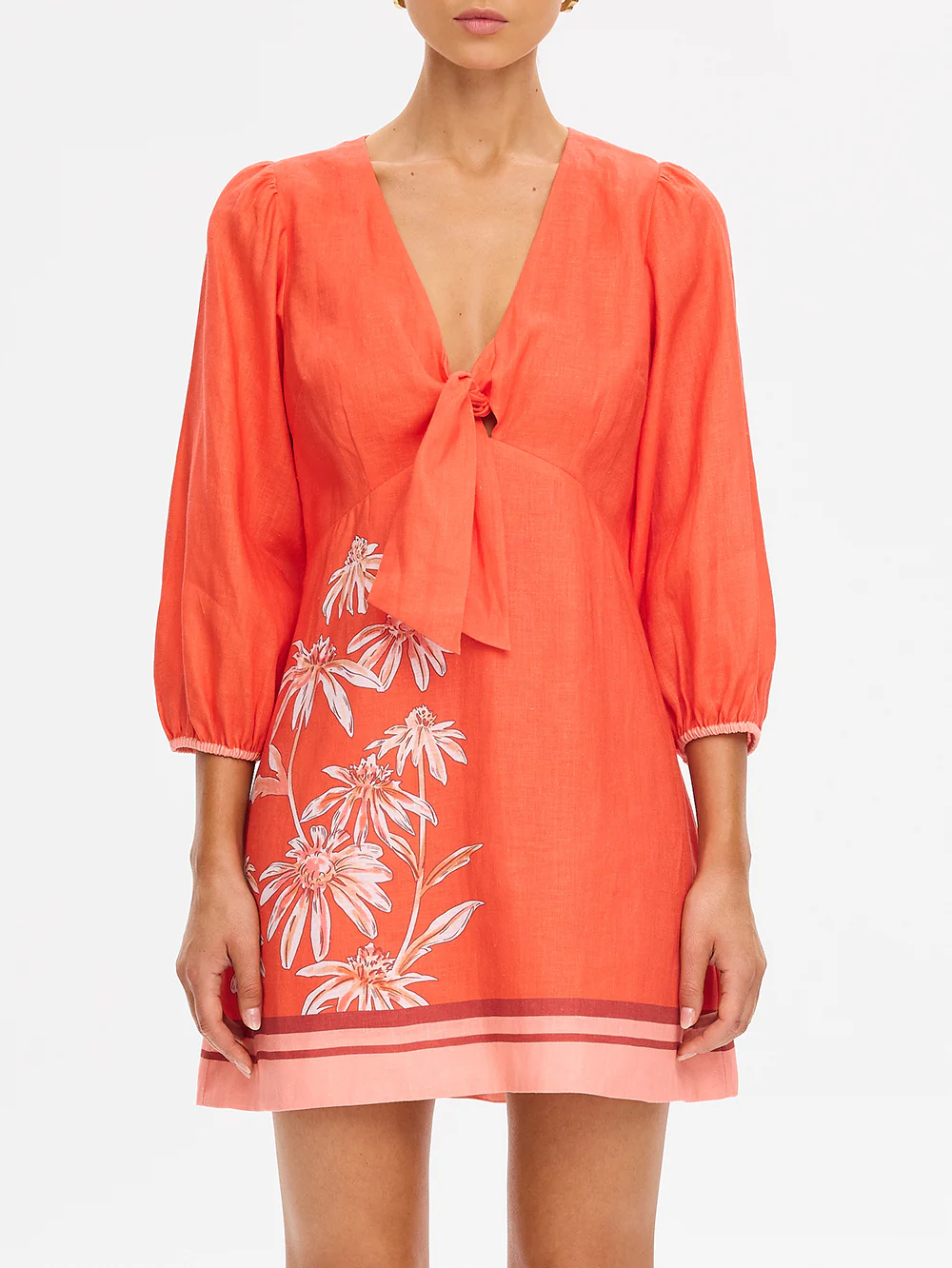 Ruby Tie Front Mini Dress - Image 6