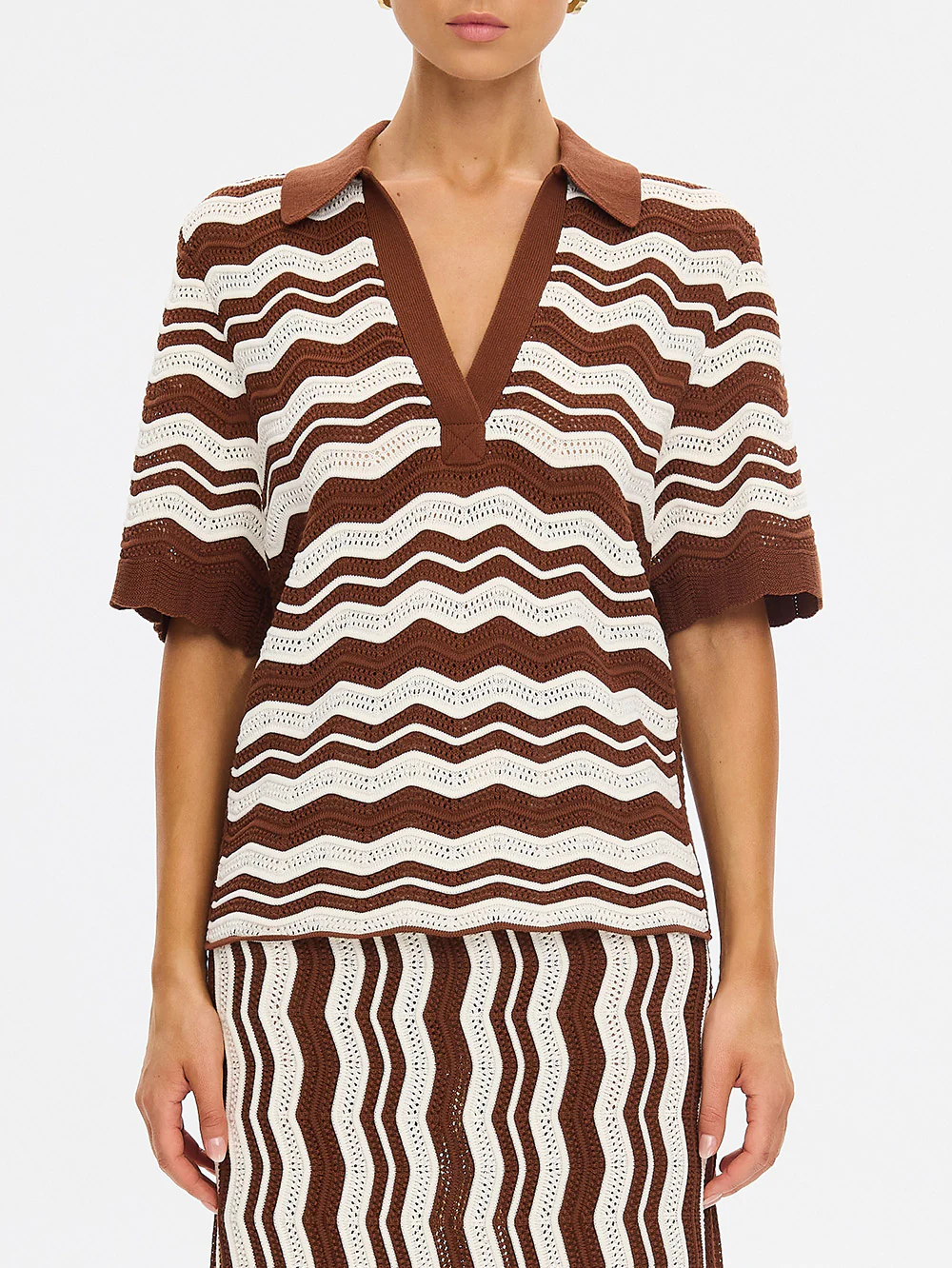 Sarah Knit Polo Top - Image 6