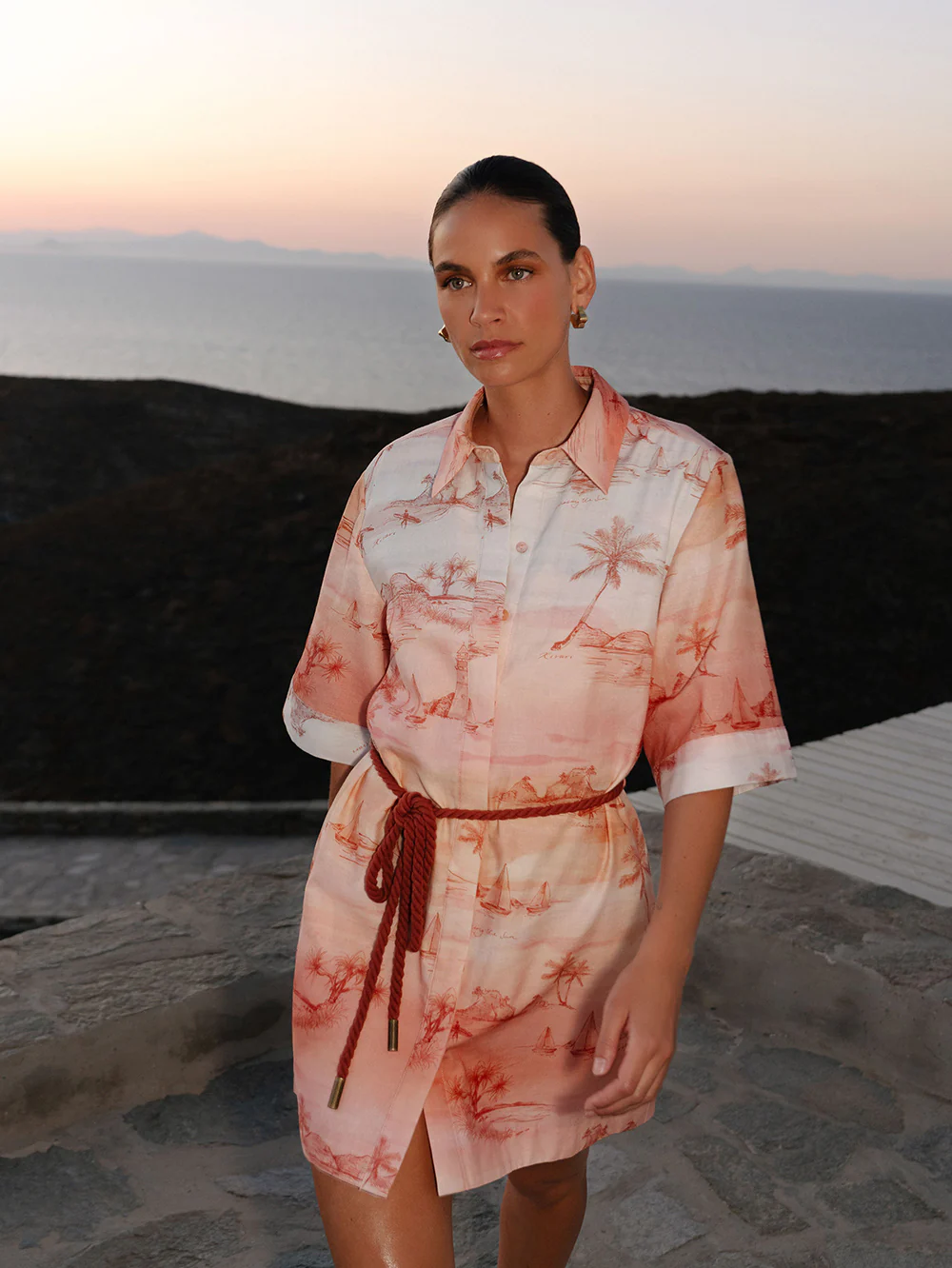Sunset Shirt Mini Dress
