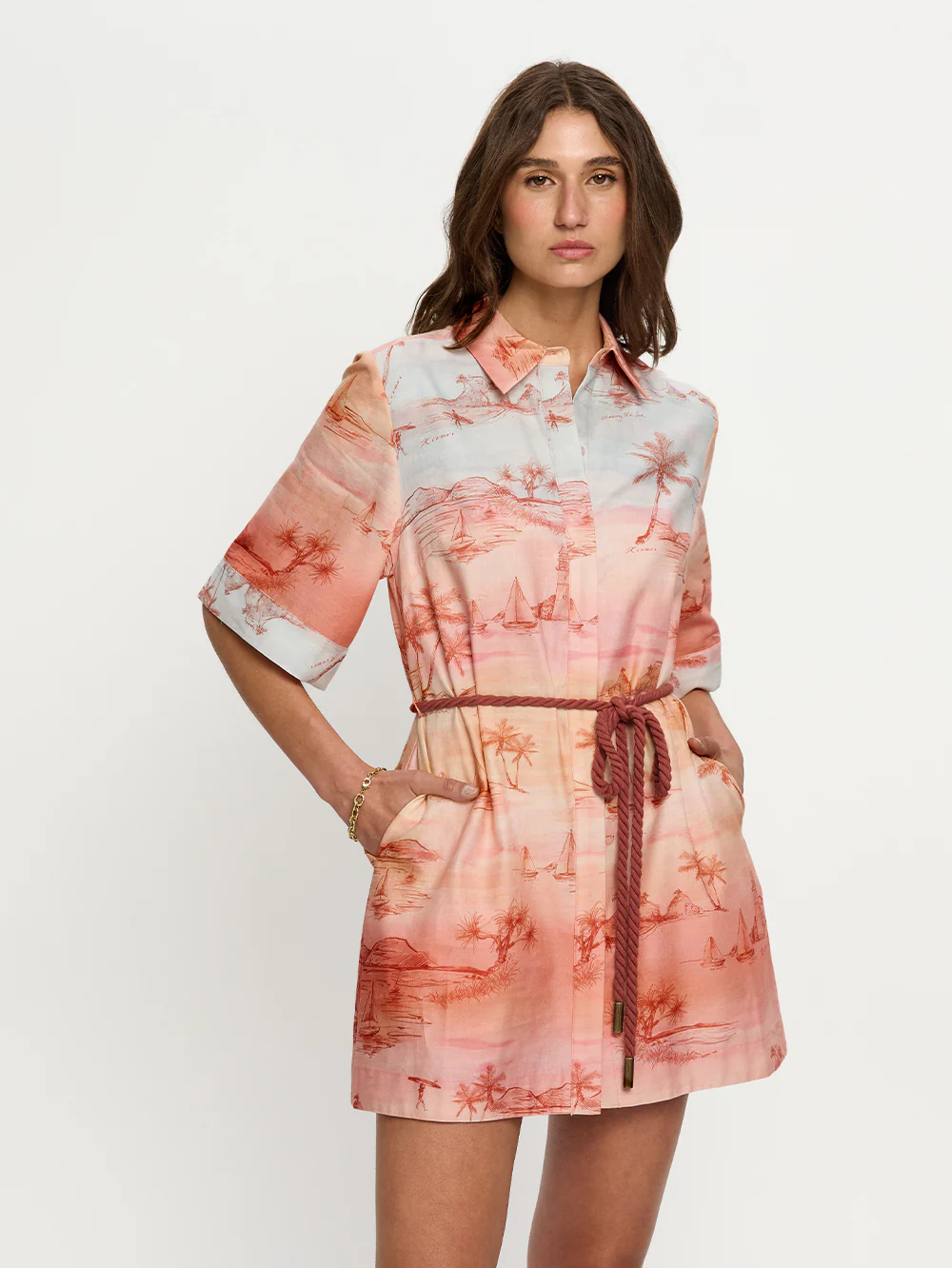 Sunset Shirt Mini Dress - Image 5