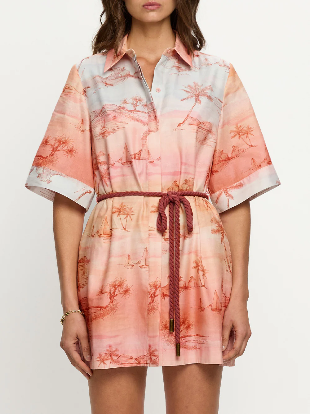 Sunset Shirt Mini Dress - Image 7
